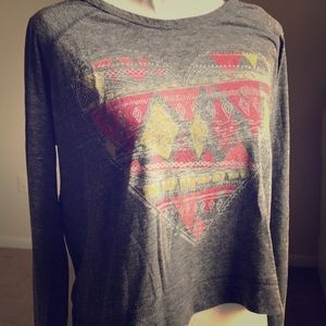 Grey Heart Roxy Long sleeve